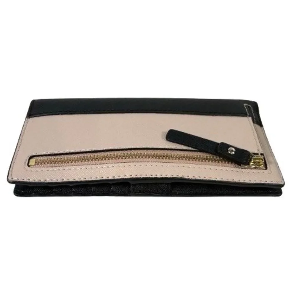 Kate Spade Laurel Way Stacy Bifold Wallet Credit Card Organizer Warm Beige Black